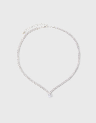 Серебряное ожерелье со стразами Глория Джинс