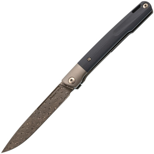Складной нож Nimo Attendant, сталь дамаск, рукоять G10, синий