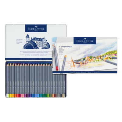 Набор карандашей акварельных Faber-castell "Goldfaber Aqua" 36 цв, в металлической коробке
