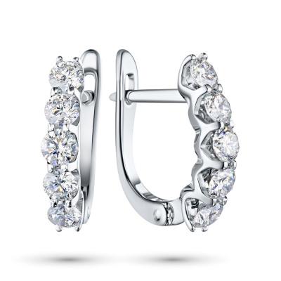 Серьги из белого золота с бриллиантами э4701сг09200956