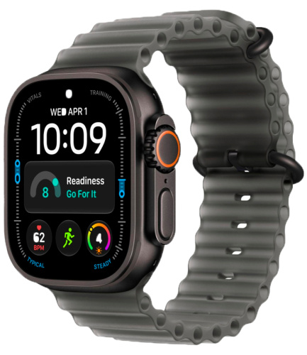 Смарт-часы Apple Watch Ultra 4 49mm Black Titanium Case with Translucent Black Ocean Band (One Size)