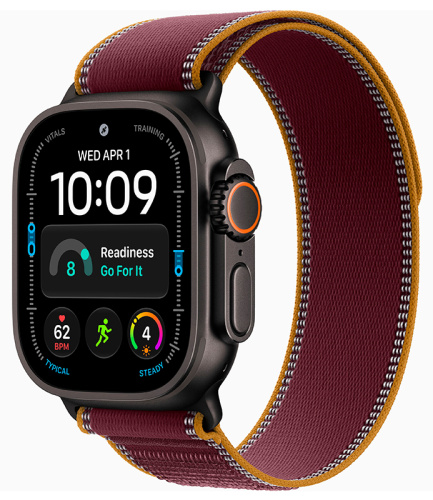 Смарт-часы Apple Watch Ultra 4 49mm Black Titanium Case with Burgundy Trail Loop (M/L)
