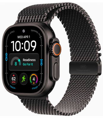 Смарт-часы Apple Watch Ultra 4 49mm Black Titanium Case with Black Titanium Milanese Loop (L)