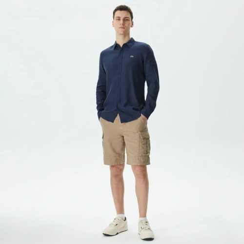 Мужские шорты Lacoste из хлопка и льна