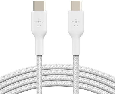 Кабель Belkin BoostCharge Braided USB-C - USB-C, 1 м, нейлон белый