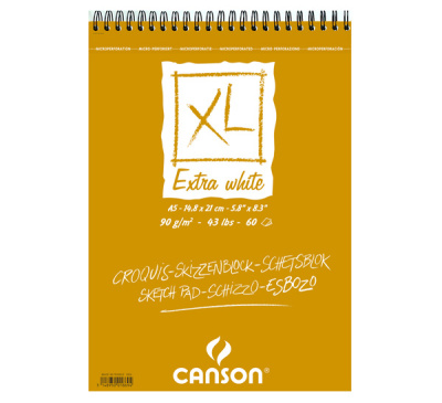 Альбом для графики на спирали Canson "XL Extra White" 14,8х21 см 60 л 90 г