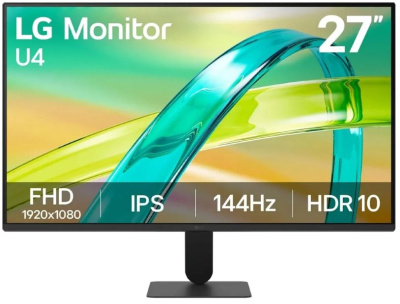 Монитор 27" LG 27U411B-B 1920 x1080, 16:9, IPS, 250cd/m, 1500:1, 5ms, 178°/178°, HDMI, 144Hz, black