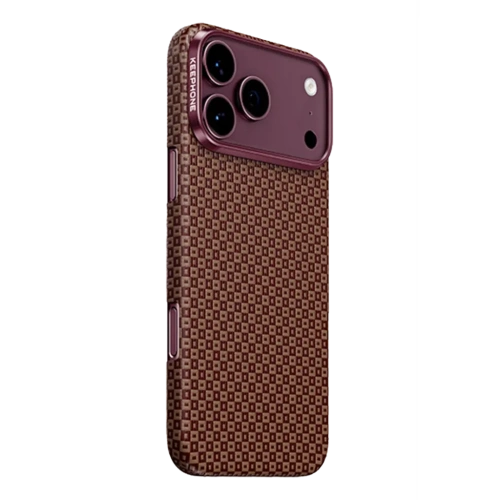 Чехол-накладка Keephone Ankora Aramid MagSafe для Apple iPhone 17 Pro/18 Pro кевлар (бордовый)