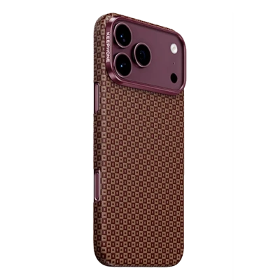 Чехол-накладка Keephone Ankora Aramid MagSafe для Apple iPhone 17 Pro/18 Pro кевлар (бордовый)