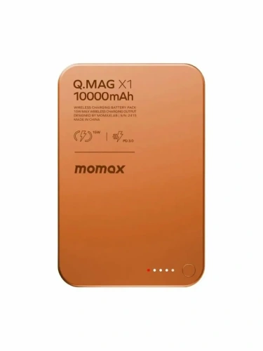 Внешний аккумулятор Momax Q.MAG X1 MagSafe 10000mAh 15W (оранжевый) (IP117AM)