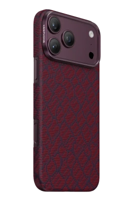 Чехол-накладка Keephone Drakon Aramid MagSafe для Apple iPhone 17 Pro/18 Pro кевлар (бордовый)