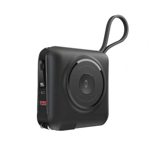 Внешний аккумулятор WiWU All-Round Qi 6 в1 Wi-P051 15000mAh 45W USB/Type-C/кабель Type-C, Lightning (черный)