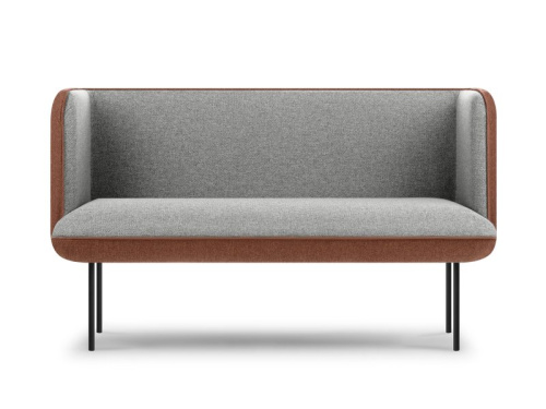 Диван прямой Наск-2 Рогожка Серый/Терракотовый
