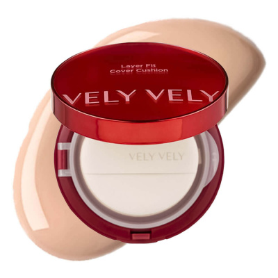 Стойкий тональный кушон Vely Vely Layer Fit Cover Cushion SPF50+ PA++++ 21 Light