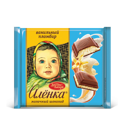 Шоколад молочный «Алёнка», с начинкой ванильный пломбир, Красный Октябрь, 67 гр