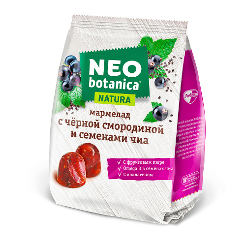 Мармелад Neo-Botanica, со вкусом черной смородины и семенами чиа, 200 гр