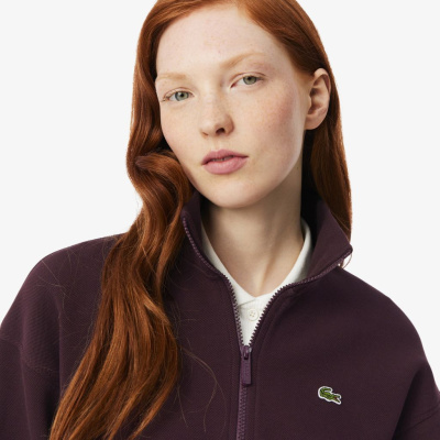 Свитшот Lacoste из пике на молнии с высоким воротником