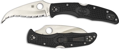 Складной нож серрейтор Spyderco Matriarch 2 Lockback, сталь VG-10, рукоять FRN, черный