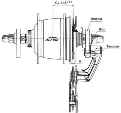 Натяжитель цепи Shimano Alfine CT-S500 (серебристый)