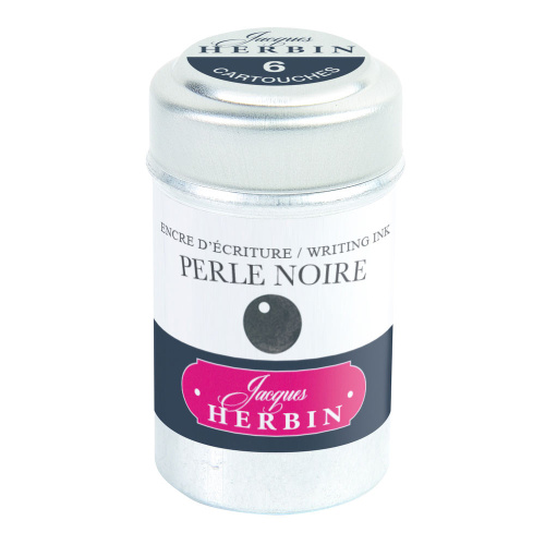 Набор картриджей для перьевой ручки Herbin, Perle noire Черный, 6 шт