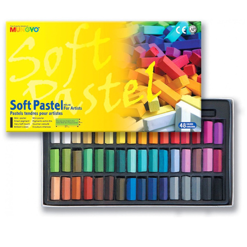 Набор сухой пастели Mungyo "Soft pastel" 48 цв, мягкая, квадратная, 1/2 длины, в картонной коробке