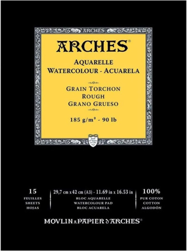 Альбом-склейка для акварели Arches "RG Watercolour Rough" 42х29,7 см 15 л 185 г, 100% хлопок, крупно