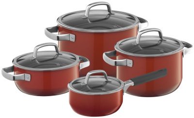 Набор кастрюль Fusiontec Mineral Red 4 предмета 16/20/20/24 см