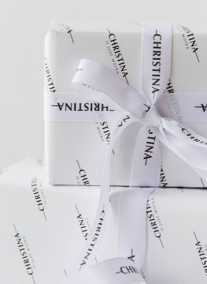 White Ribbon - Белая лента &quot;CHRISTINA&quot; 19мм(10М)