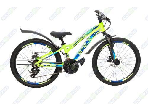 Подростковый велосипед Stels Navigator 465 MD 24 V010, год 2025, цвет Зеленый-Синий, ростовка 11