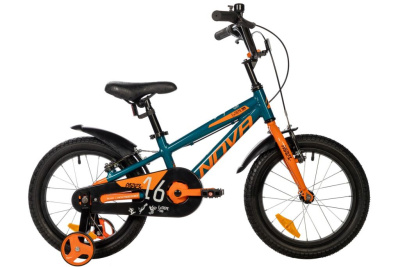 Детский велосипед Novatrack Extreme 16 V-Brake, год 2025, цвет Зеленый-Голубой