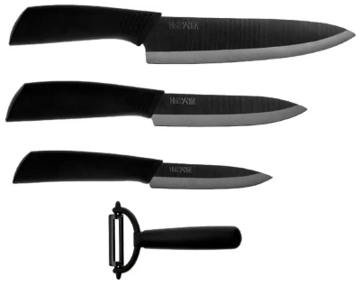 Набор ножей Xiaomi Huo Hou Heat Knife Set 4шт керамика (черный)
