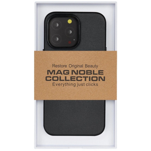 Чехол-накладка Kzdoo Mag Noble Collection MagSafe Series для Apple iPhone 14 Pro искусcтвенная кожа (черный)