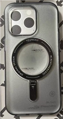 Чехол-накладка Youngkit Just Fun Magsafe для iPhone 14 Pro пластик/матовый  (прозрачно-черный)