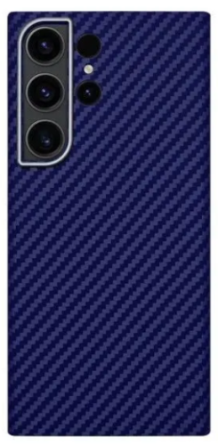 Чехол-накладка Kzdoo Keivlar Case для Samsung Galaxy S23 карбоновый (черно-фиолетовый в полоску)