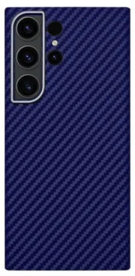 Чехол-накладка Kzdoo Keivlar Case для Samsung Galaxy S23 карбоновый (черно-фиолетовый в полоску)