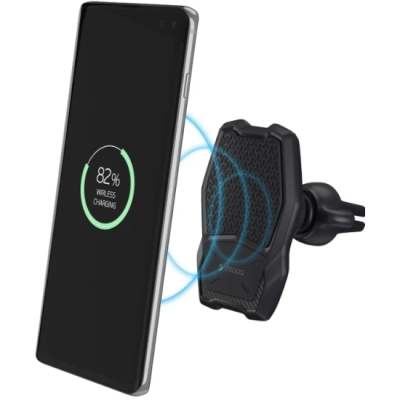 Автомобильный держатель Deppa (55157) Mage Qi магнитный с беспроводной зарядкой 10W (черный)