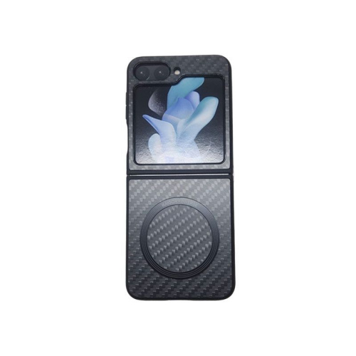 Чехол-накладка Raigor Inverse MagSafe Scott Plus Series для Samsung Galaxy Z Flip 5 карбоновый (черно-серый)