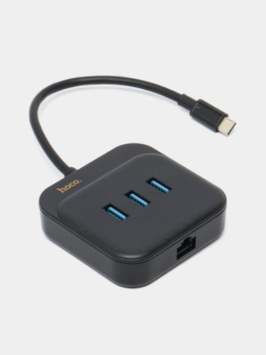 Адаптер Hoco HB36 Easy 5 в 1 HDTV/USB3.0/USB2.0*2/PD100W + кабель Type-C (черный)