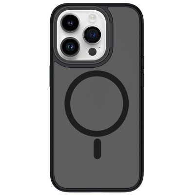 Чехол-накладка Wiwu (FGG-011) для Apple iPhone 15 Pro Max пластиковый прозрачно-черный (черная рамка)