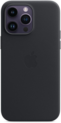 Чехол-накладка Leather Case with MagSafe для iPhone 15 Pro Max натуральная кожа (черный)