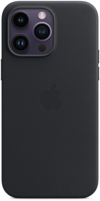 Чехол-накладка Leather Case with MagSafe для iPhone 15 Pro Max натуральная кожа (черный)