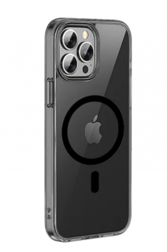 Чехол-накладка Wiwu Crystal Case Magsafe для Apple iPhone 15 пластиковый (черный)
