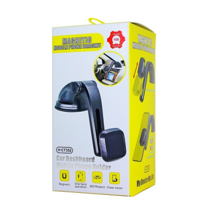 Автомобильный держатель Magnetic H-CT352 для смартфона магнитный на приборную панель на присоске (черный)