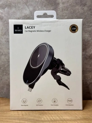 Автомобильный держатель Wiwu Lacey CH-315 MagSafe 15W/кабель Type-C в воздуховод для смартфона (Gray)
