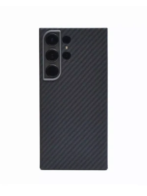 Чехол-накладка Kzdoo Keivlar Case для Samsung Galaxy S24 Ultra карбоновый (черно-серый в полоску)