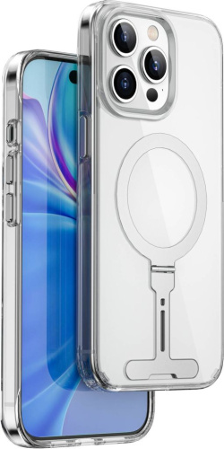 Чехол-накладка Wiwu Magsafe (FYY-014) для Apple iPhone 15 пластиковый с подставкой (прозрачный)