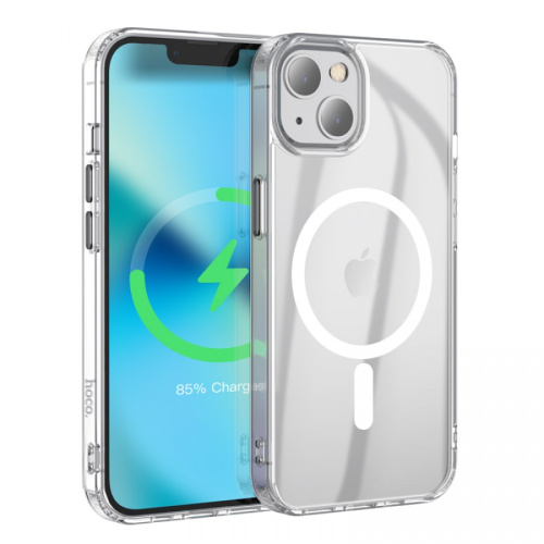 Чехол-накладка Hoco Magnetic Series TPU для iPhone 15 Plus силиконовый (прозрачный)