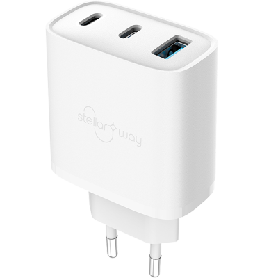 Зарядное устройство сетевое Stellarway USB-A/2С 45W PD, белый