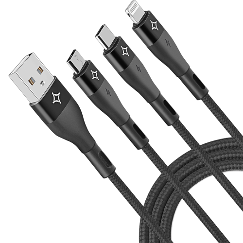 Кабель Stellarway USB 3 in 1, 1,2м., черный