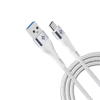 Кабель Stellarway USB-A/C 3A, 0,5м, нейлоновый, белый